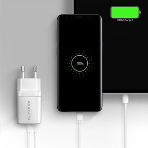 AXAGON ACU-PQ20W, 1x USB-C, 1x USB, PD3.0/QC4+, 20W, White