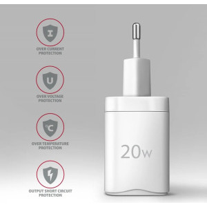 AXAGON ACU-PQ20W, 1x USB-C, 1x USB, PD3.0/QC4+, 20W, White