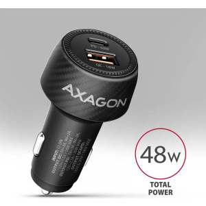 AXAGON PWC-PQ48, 1x USB-C, 1x USB, 48W, PD3.0 & QC4+, Black