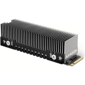 AXAGON Cooler Pasiv CLR-M2XT, Pentru M.2 SSD 80mm, Aluminiu, paduri termice incluse, inaltime 24mm