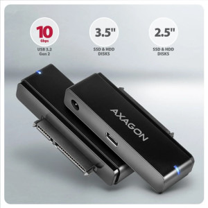 AXAGON ADSA-FPX 1x USB 3.2 Gen 2 tip C Male - 1x SATA III 2.5/3.5 inch SSD/HDD Female, 0.6m, negru