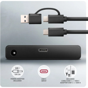 AXAGON ADSA-FPX 1x USB 3.2 Gen 2 tip C Male - 1x SATA III 2.5/3.5 inch SSD/HDD Female, 0.6m, negru