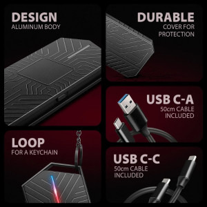 AXAGON EEM2-GAM M.2 NVMe & SATA USB-C 3.2 Gen 2 Black
