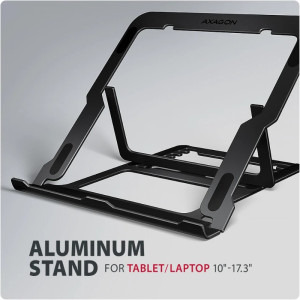 AXAGON STND-LAB stand aluminiu, 10-17.3 inch, pliabil, 8 pozitii, Black