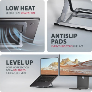AXAGON STND-LAG stand aluminiu, 10-17.3 inch, pliabil, 8 pozitii, Grey