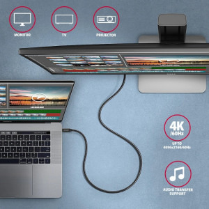 AXAGON BUCM32-CM05AB, USB-C Male la USB-C Male, 20Gbps, PD 100W, 0.5 m, Black