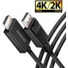 Cablu video AXAGON DisplayPort Male - HDMI 2.0 Male, 1.8 m, Negru