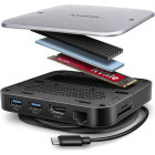 AXAGON Docking Station HMC-UFO, USB-C 10Gbps, 9-in-1, 100W Power Delivery, 4K HDMI, NVMe/SATA M.2, Gigabit LAN, SD/microSD, Jack 3.5mm