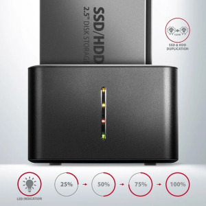 AXAGON ADSA-D25 Dual 2.5 inch SATA USB 3.2 Gen 1 Silver