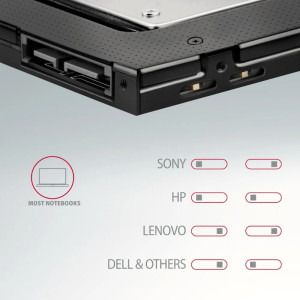 AXAGON HDD/SSD RSS-CD09, pentru unitati optice de tipul 9.5 mm