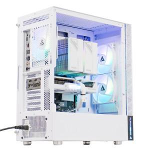 Gaming BALAUR Alb Comic Con Edition, AMD Ryzen 5 9600X 3.9GHz, 32GB DDR5, 1TB SSD, RX 9060 XT 16GB GDDR6, Iluminare RGB