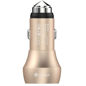 Devia 2x USB, QC 3.0, Gold Emergency Hammer