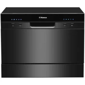Masina de spalat vase Hansa ZWM556BH, Compacta, 6 seturi, 5 programe, Clasa F, SilentDrive, Negru