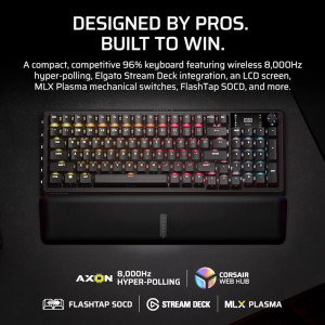 Corsair Vanguard 96 Wireless MLX Plasma Switch Mecanica + Elgato Stream Deck