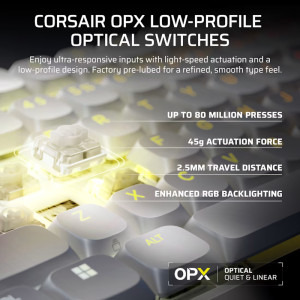 Corsair Vanguard 99 Air Wireless White OPX Low Profile Switch Mecanica