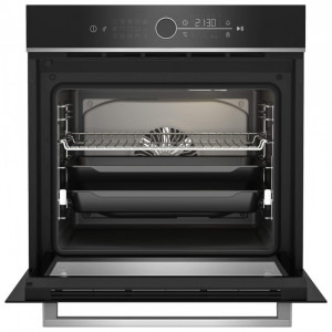 Beko BBIM13400XCS, Electric, 72 L, Multifunctional, AEROperfect, Autocuratare catalitica, 13 functii de gatire, SoftClose, Rafturi telescopice, Grill, 3D Cooking, Clasa A+, Negru