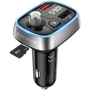 Borofone BC32 Sunlight, 2x USB, FM, Bluetooth, MP3 Player, TF card, buton apel, Black