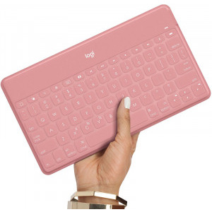Logitech Tastatura Bluetooth Keys-To-Go, Layout UK, Blush Pink pentru iPad