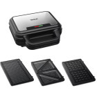Tefal Sandwich maker UltraCompact 3-in-1 SW383D10, 700W, Negru/Argintiu