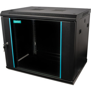 Spacer SPCW-9U-450-BK-03 9U, Wall mount, 600 x 450 mm, Glass door, Negru