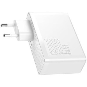 Baseus GaN2 Pro, 2x USB, 2x USB-C, Quick Charge 100W, White