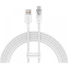 Cablu de date / adaptor Baseus Explorer, USB Male la USB-C Male, 100W 2 m, Quick Charge, White, amperaj maxim suportat 6A
