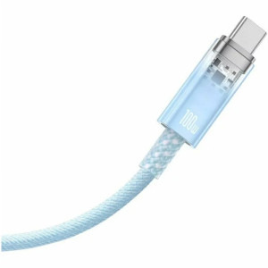 Baseus Explorer, USB Male la USB-C Male, 100W 2 m, Quick Charge, Light Blue, amperaj maxim suportat 6A