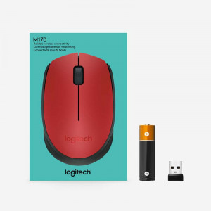 Logitech M171, Wireless, Red