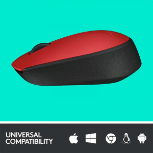 Logitech M171, Wireless, Red