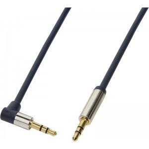 Logilink Jack 3.5 mm Male - Jack 3.5 mm Male, conector 90 grade, 3m, albastru