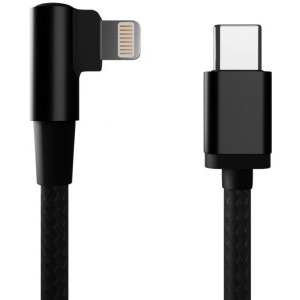 Cablu de date / adaptor Gembird USB-C Male la Lightning Male, 0.2 m, Angled, Black