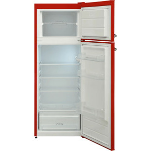 Fram FDD-VRL212RDE++, 212 L, Clasa E, Less Frost, Control mecanic, Iluminare LED, 145 cm, Rosu