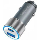 Incarcator auto Logilink PA0252, 1x USB-C, 1x USB, 36 W, Black