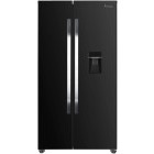 Frigider Side By Side Fram FSBS-HM440NFBKWDE++, 439 L, Clasa E, Full No Frost, Inverter, Dozator apa, Control electronic, 177 cm, Negru
