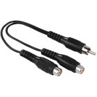 Cablu audio Hama 1x RCA Male - 2x RCA Female, Negru