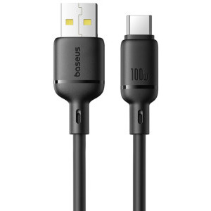 Cablu de date / adaptor Baseus Silky, USB Male la USB-C Male, 100 W, 2 m, Black