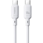 Cablu de date / adaptor Baseus Silky, USB-C Male la USB-C Male, 100 W, 1 m, White