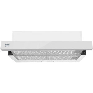 Beko telescopica HNT63322WH, Putere de absorbtie 320 m3/h, 3 trepte de viteza, Iluminare LED, 60 cm, Alb