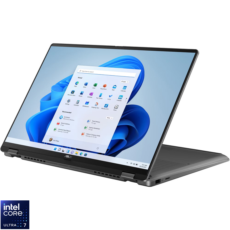 Ultrabook ASUS 16'' Vivobook 16 Flip TP3607SA, 3K OLED 120Hz Touch, Procesor Intel(R) Core™ Ultra 7 258V (12M Cache, up to 4.80 GHz), 32GB L...
