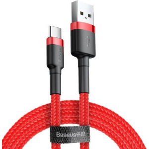 Cablu de date / adaptor Baseus Cafule, USB Male la USB-C Male, 0.5 m, Red
