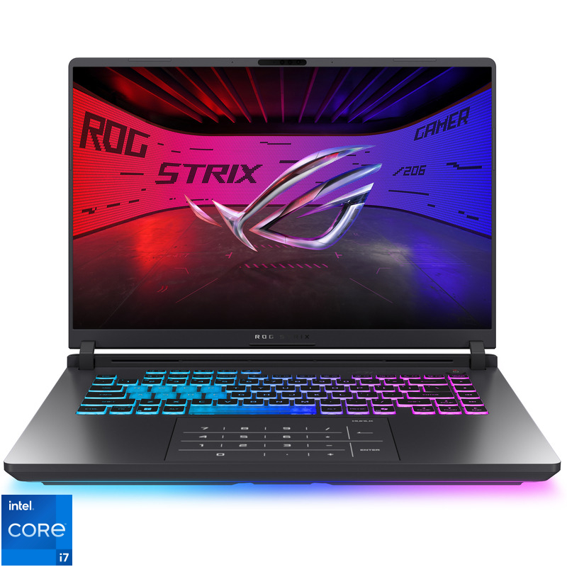 Laptop ASUS Gaming 16'' ROG Strix G16 G615JHR, FHD+ 165Hz, Procesor Intel® Core™ i7 14650HX (30M Cache, up to 5.20 GHz), 16GB DDR5, 512GB SSD, GeForce RTX 5050 8GB, No OS, Eclipse Gray