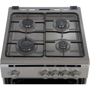 Heinner HFSC-V50SL, 4 arzatoare, Gaz, Dispozitiv de siguranta, 50 cm, Argintiu
