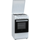 Aragaz Heinner HFSC-V60LITGRWH, 4 arzatoare, Gaz, Aprindere electrica, Timer, Grill, Rotisor, 50 cm, Alb