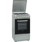 Aragaz Heinner HFSC-V60LITSL, Gaz, 4 arzatoare, Aprindere electrica, Dispozitiv siguranta, Timer, 50 cm, Argintiu