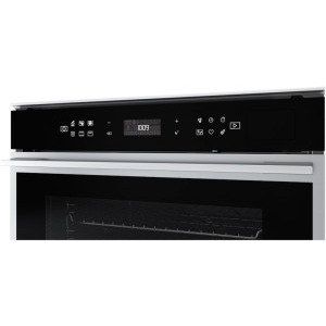 Whirlpool W7OS44S1P, Electric, 73 L, Autocuratare pirolitica, 6th Sense, Display, Clasa A+, Inox/Negru