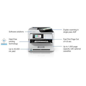 Epson WorkForce Pro WF-M5899DWF, InkJet, Monocrom, Format A4, Duplex, Retea, Wi-Fi, Fax