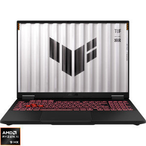 ASUS Gaming 16'' TUF A16 FA608WV, 2.5K 165Hz, Procesor AMD Ryzen™ AI 9 HX 370 (24M Cache, up to 5.1 GHz), 16GB LPDDR5X, 1TB SSD, GeForce RTX 4060 8GB, No OS, Jaeger Gray