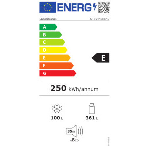 LG GTBV44SEBKD, 461 L, Clasa E, No Frost, Linear Cooling, Multi Air Flow, Smart Inverter, 185 cm, Bej