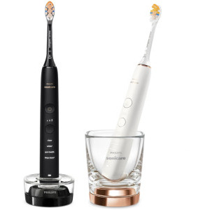 Philips Sonicare Set 2x Periute de dinti electrice DiamondClean 9000 HX9914/69 Negru & Alb