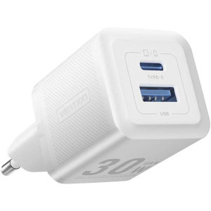 Vention GaN 1x USB-C, 1x USB, 30W White